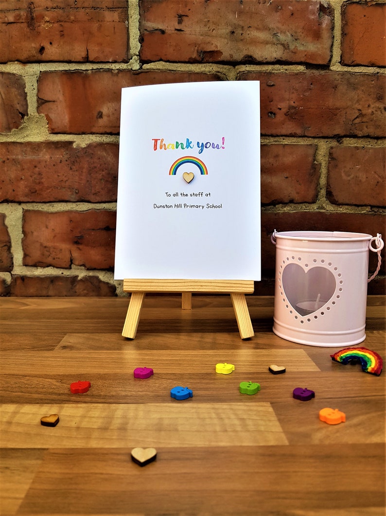 Handmade Thank You Rainbow Key Worker Teacher School Etsy UK