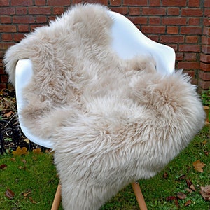 Sheepskin Rug Honey Cappucino 100% Sheep Skin Super Soft Rugs Eco Sheepskin Super Large 110 cm +++ Short Haired