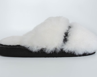 Sheepskin Home Slippers Thick Wool Shoes Boots Warm Cozy Fur Hard Sole Ladies/Women