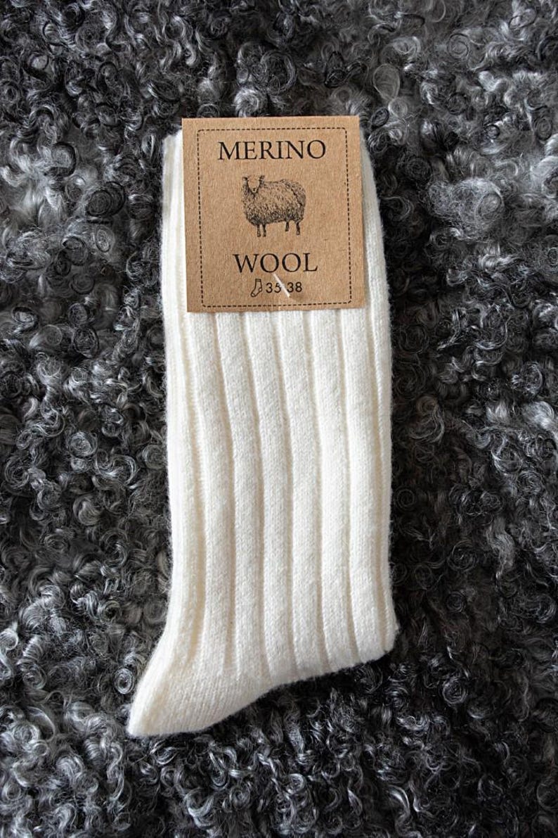 Sticker Wool Sock Included Women's Pure White Merino Socks, 100% Merino Wool, Soft and Warm ...