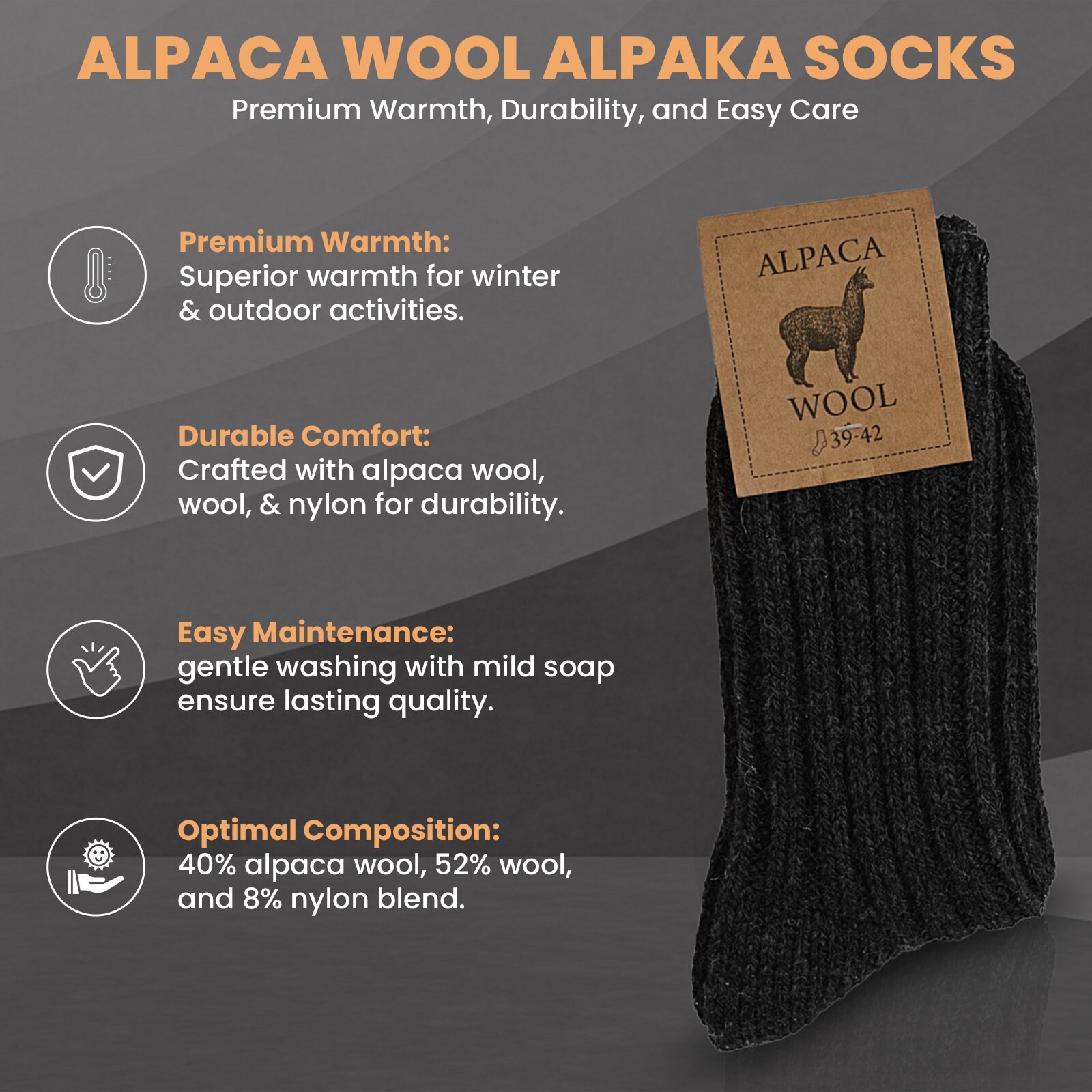 Mallory Calze Medie Filato Fino Alpaca Colori Fibra Base TERRA - | Produzione E Vendita Di Calzature Made In Italy - Foto 4