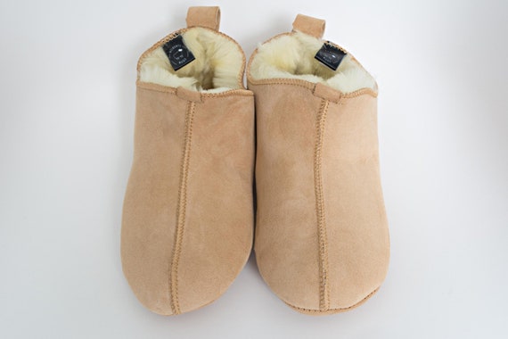 Men's Women's Genuine Sheepskin Slippers 100% Real Fur | Etsy UK