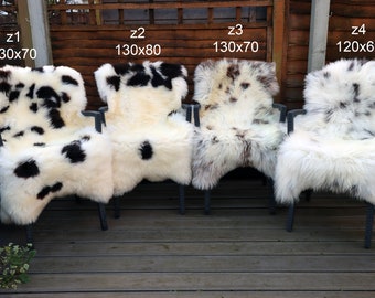 Sheepskin Rug 100% Natural JACOB Brown/White Rare Breed Sheepskin Natural Rug selection picture