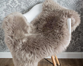 Sheepskin Rug Cappuccino/Oyster Natural 100% Super Soft Eco Sheepskin throw, Large sizes available!!!