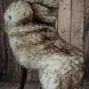 Wolf Dark Tipped mouflon Sheepskin Rug Lamb very soft Super Large Sizes Soft Luxury British Throw!!! Super large 110-120 cm !!!