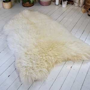 Sheepskin Rug Genuine White/Cream Thick Wool Soft 100% Natural Super Extra Large 140-150 cm x 70-80 cm !!!
