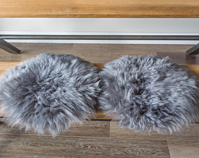 Pure Sheepskin Chair Pads Stool Covers. Very Fluffy and Super Soft Chair Seat Pad Cushions