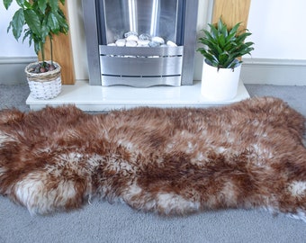 Sheepskin Rug Light Brown Tipped mouflon Lamb very soft Large Sizes Eco Pelt Sheepskin Rug