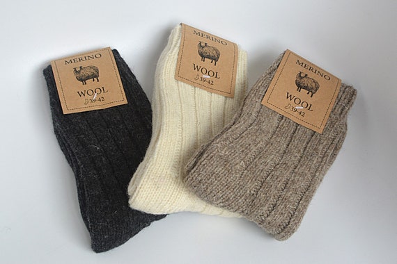 Merino Socks, 100% Merino Wool, Soft and Warm, Unisex Sizes 