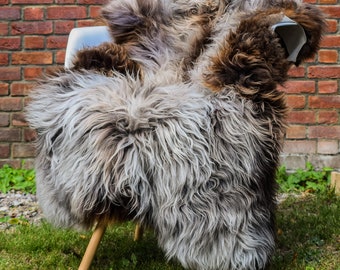 Genuine Rare Natural Sheepskin rug HERDWICK Soft Wool mix natural colors very soft thick fur natural sheepskin 110-120 cm x 60-70 cm