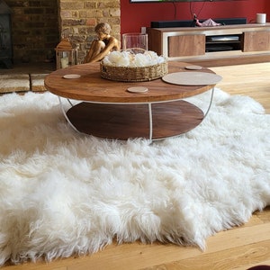 Natural Sheepskin Rug 100% Merino Wool - Soft, Thick, Large 8 Rugs stitched together by hand very carefully with precision 200 cm x 230 cm!