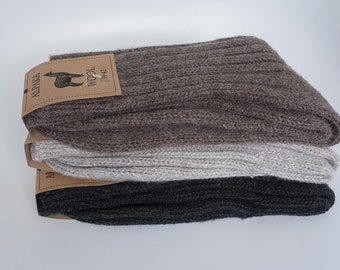 Chaussettes en laine d'alpaga extra épaisses, chaudes pour l'extérieur/l'intérieur, très douces !!! Hommes/Femmes Doux.