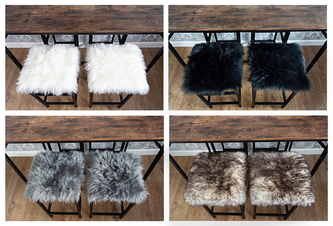 Genuine Sheepskin Seat Pads Squares, Set of 2 or One Piece , Handcut