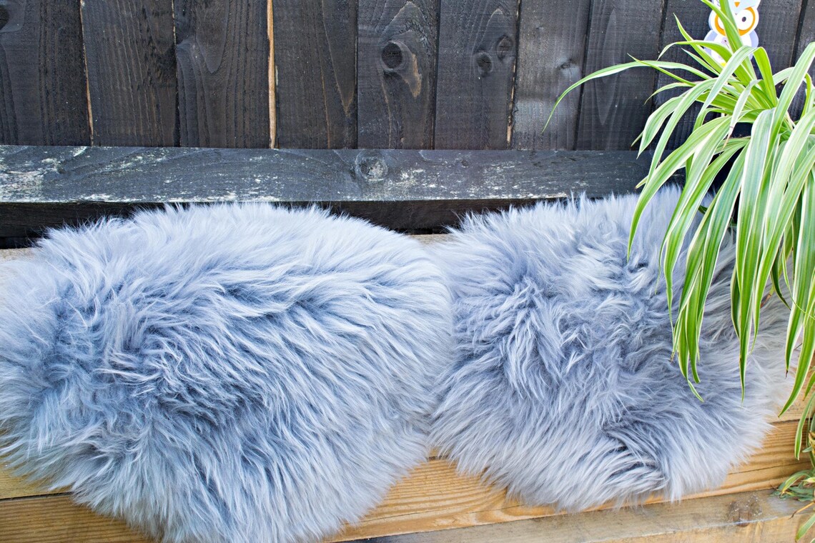 Genuine sheepskin seat pads set of two handcut from natural Etsy