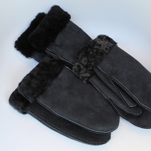 Sheepskin Mittens Soft and thick wool Hand made 100% Natural Sheepskin woll
