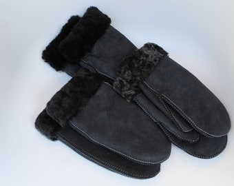Sheepskin Mittens Soft and thick wool Hand made 100% Natural Sheepskin woll