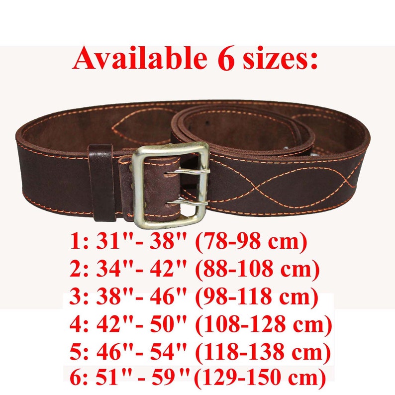 Men's Heavy Duty Leather Belts With Double Prong Buckle | Etsy