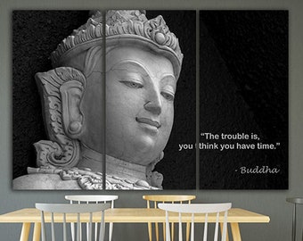 Buddha canvas Wall art décor Buddha statue decor Spiritual art Buddhist gift Ancient Asia Buddhism print Buddha quote decor Asian travel art