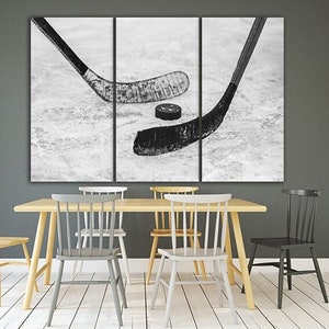 Hockey canvas Hockey art Ice rink print Hockey stick Hockey wall décor Winter sport Hockey gift Sport photo Hockey poster Kids room decor