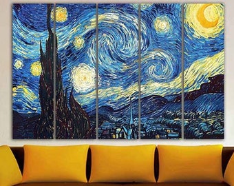 Star Trek inspired Art FRAMED Paper print van Gogh Never Boldly Went starry night Gift 12x16