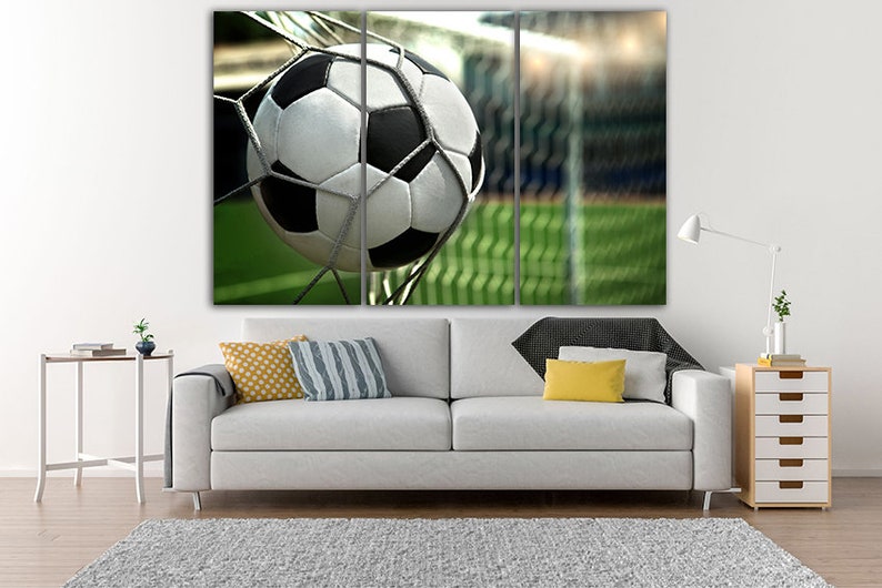 Soccer ball canvas Soccer print Football wall art Soccer art | Etsy