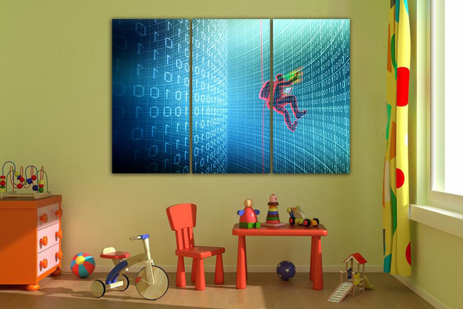 Hacking internet art Print on canvas Matrix code Matrix print | Etsy