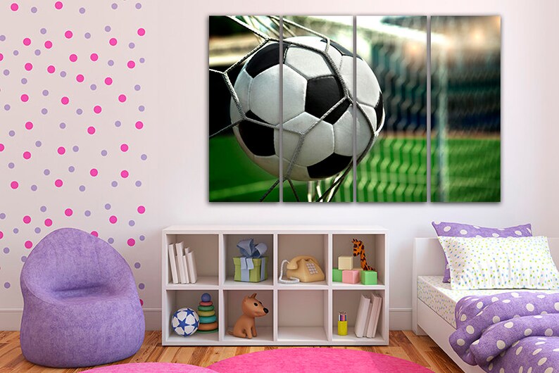 Soccer ball canvas Soccer print Football wall art Soccer art Etsy