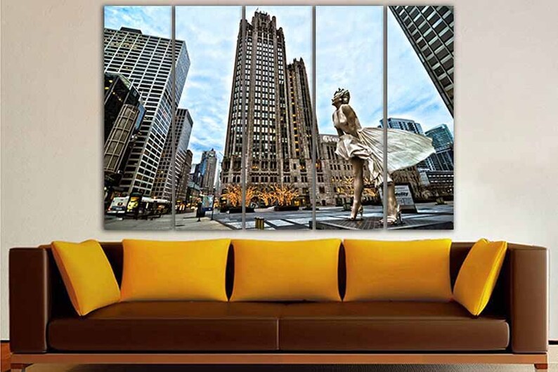 Wall Art Canvas Chicago City Wall Art Chicago Home Art Chicago Etsy