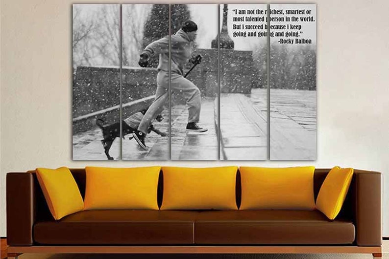 Rocky balboa Wall art canvas Rocky balboa art Rocky print Boxing decor Movie poster Motivation canvas Running decor Rocky gift Film artwork