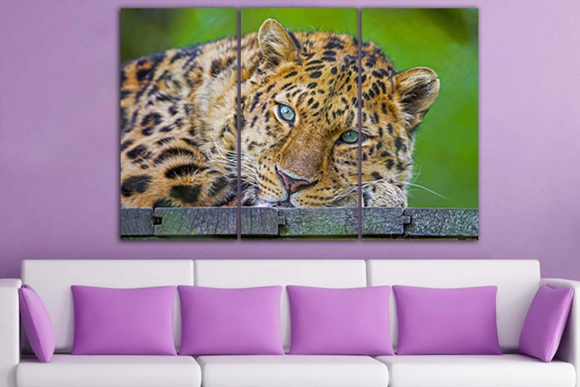 Leopard print Leopard canvas Leopard decor Leopard wall art Etsy