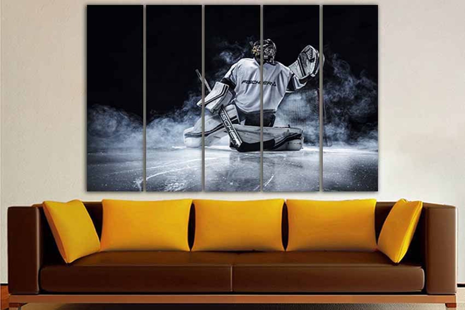 Hockey canvas Hockey wall art Ice rink Hockey décor Winter Etsy