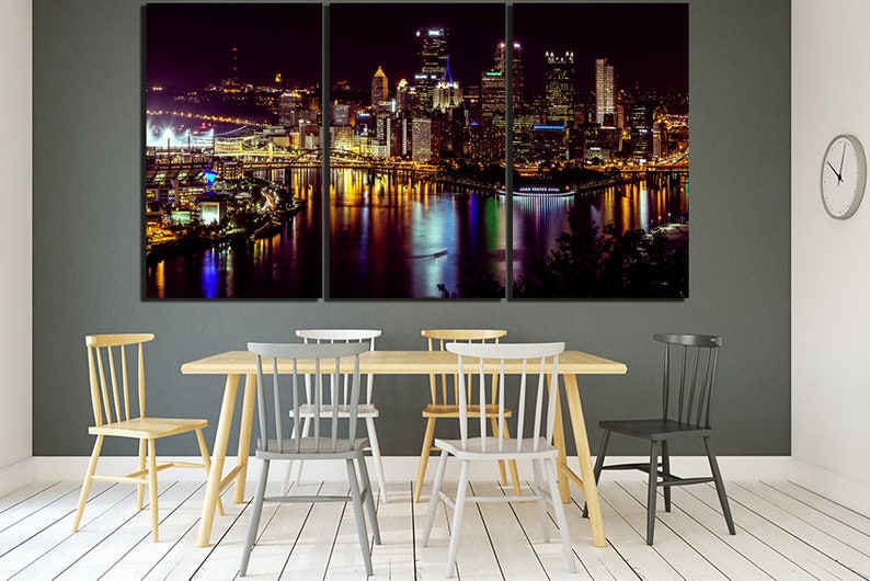 Pittsburgh Canvas Pittsburgh Print City Wall Art Pittsburgh Etsy