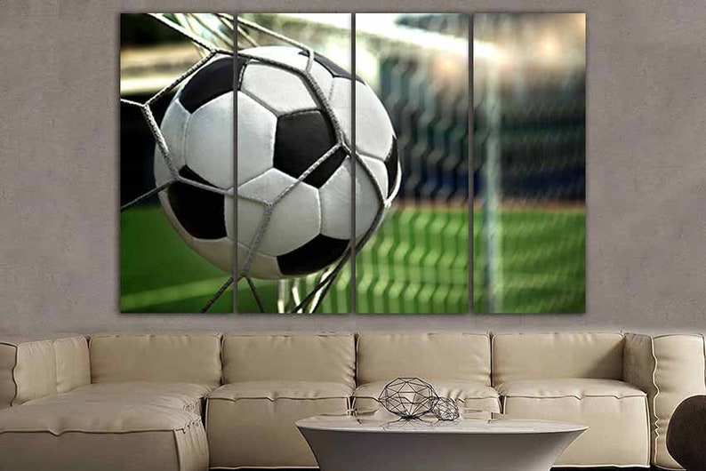 Soccer ball canvas Soccer print Football wall art Soccer art Etsy
