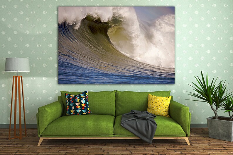 Wall art canvas Ocean waves canvas Ocean waves print Water decor Waves art print Ocean waves photo Landscape art Nature picture Sea canvas