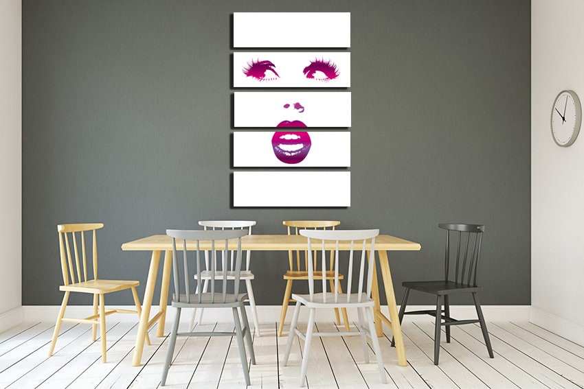 Sexy Girl Lips Art Fashion Canvas Face Woman Decor Minimalism - Etsy
