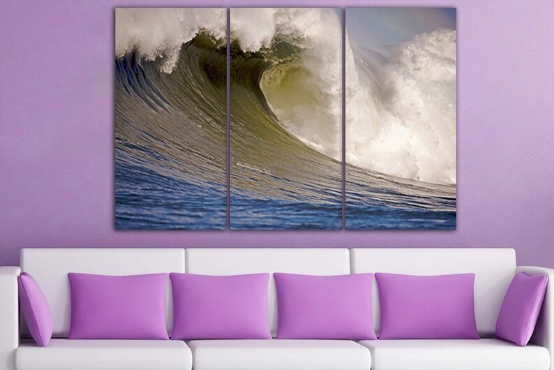 Wall art canvas Ocean waves canvas Ocean waves print Water decor Waves art print Ocean waves photo Landscape art Nature picture Sea canvas