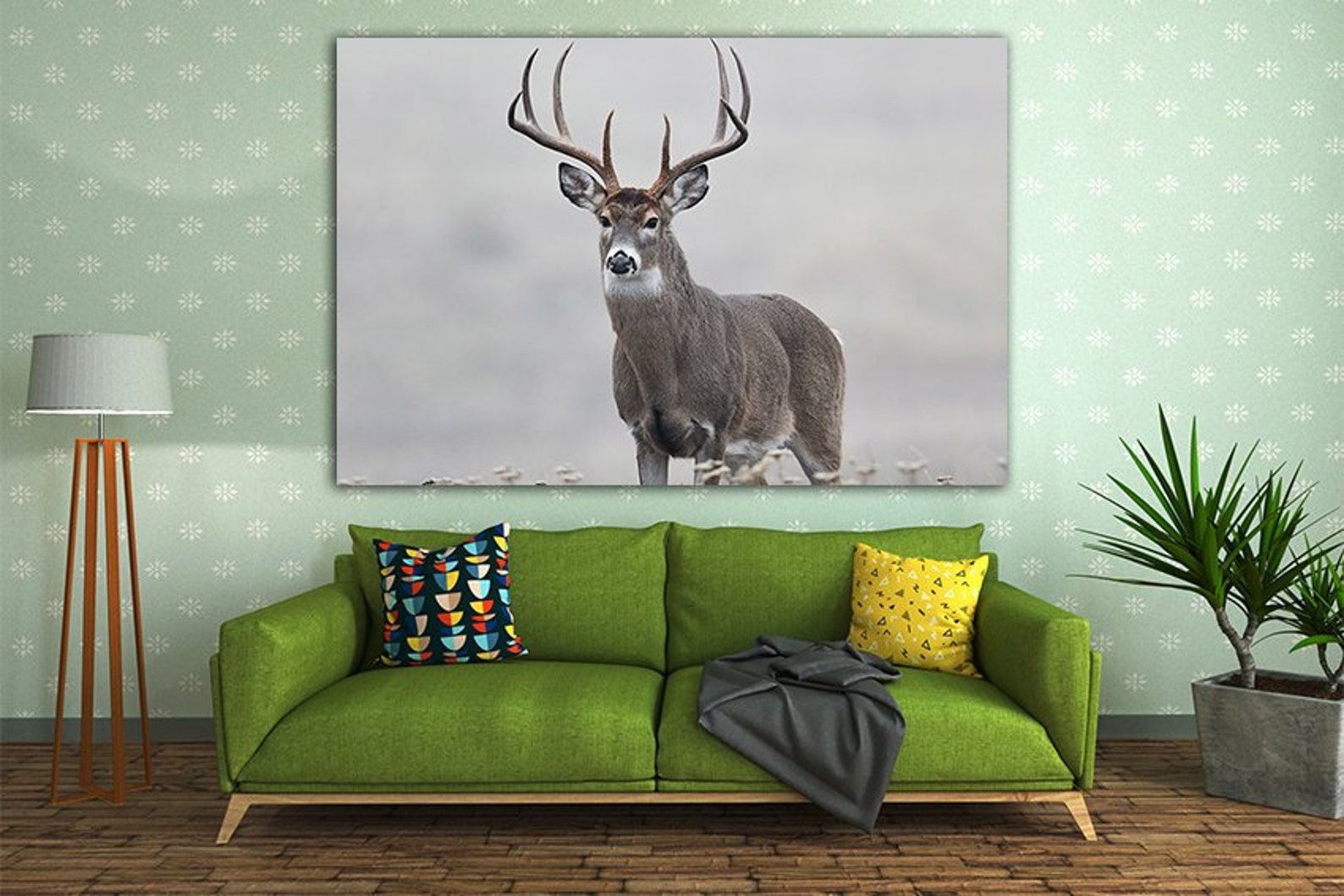Stag Deer Wall Decor Stag Print Animal Decor Deer Canvas Deer Etsy