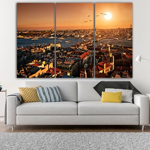 Istanbul canvas Istanbul print City wall art Istanbul décor Istanbul art Turkey print Turkey art Turkey shops poster Europe wall art Gift décor