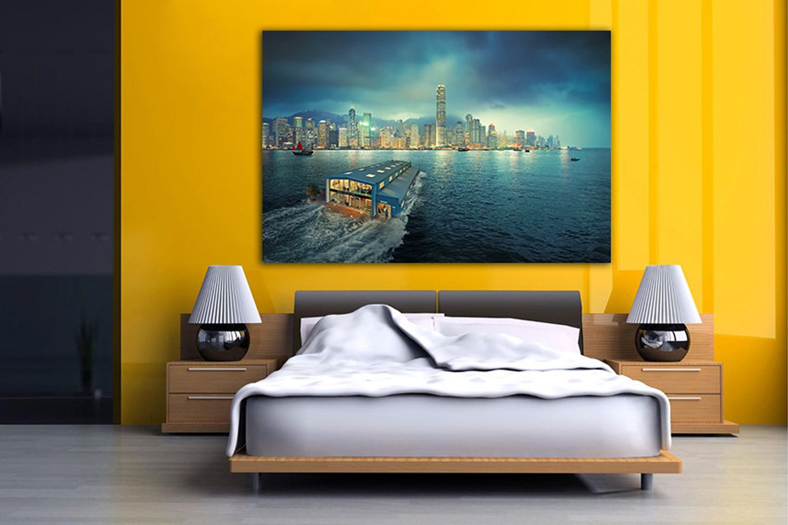 Hong Kong Canvas Hong Kong Decor Hong Kong Print City Wall Art Etsy