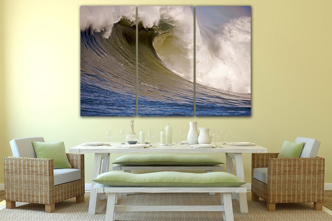 Wall art canvas Ocean waves canvas Ocean waves print Water Etsy