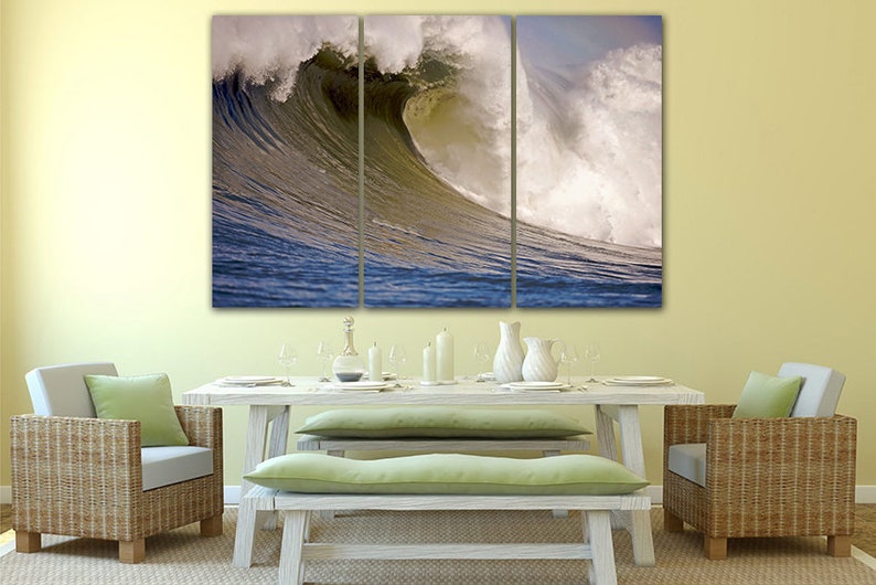Wall art canvas Ocean waves canvas Ocean waves print Water decor Waves art print Ocean waves photo Landscape art Nature picture Sea canvas