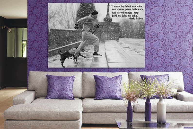 Rocky balboa Wall art canvas Rocky balboa art Rocky print Boxing decor Movie poster Motivation canvas Running decor Rocky gift Film artwork
