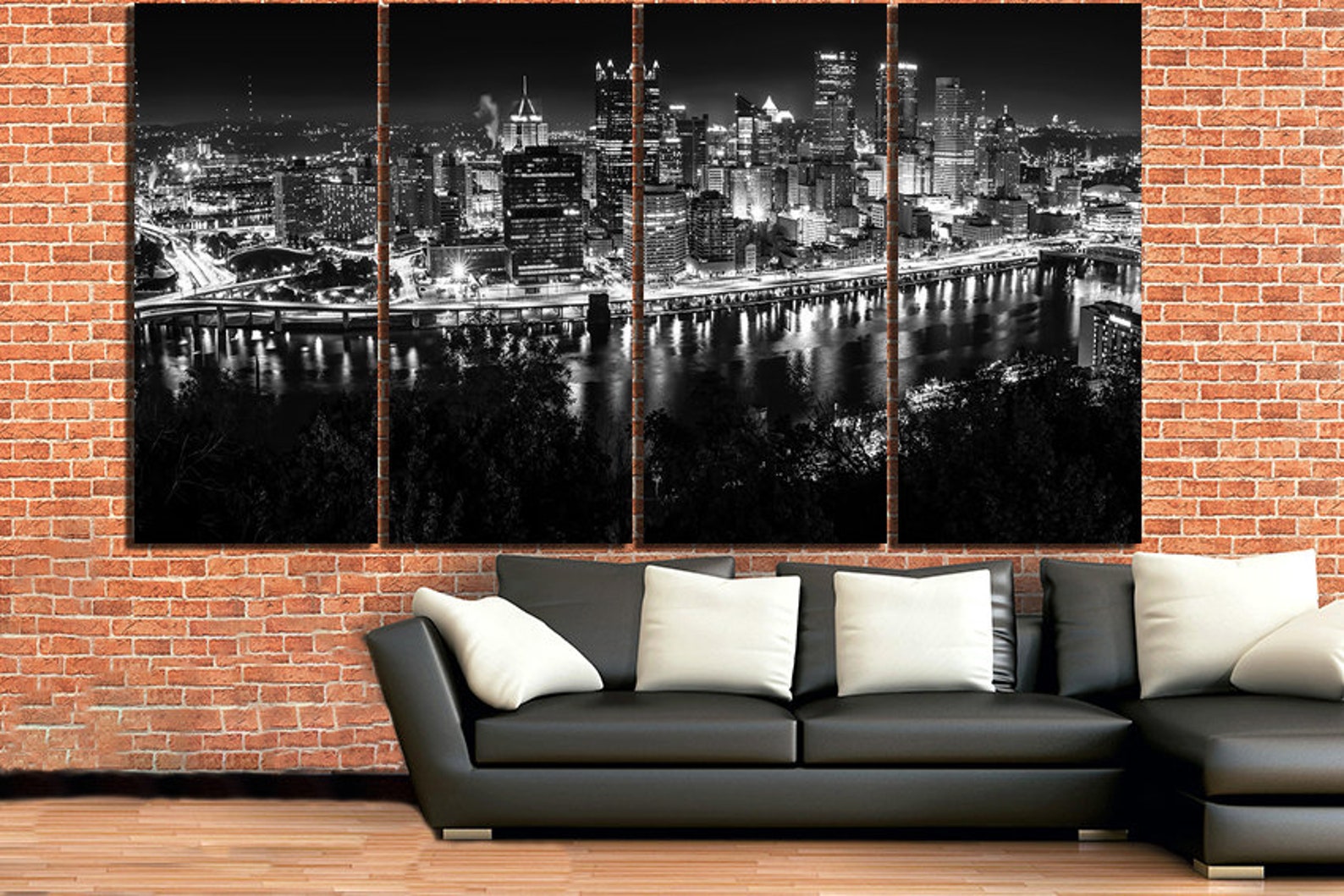 Pittsburgh canvas Pittsburgh print City wall art Pittsburgh Etsy