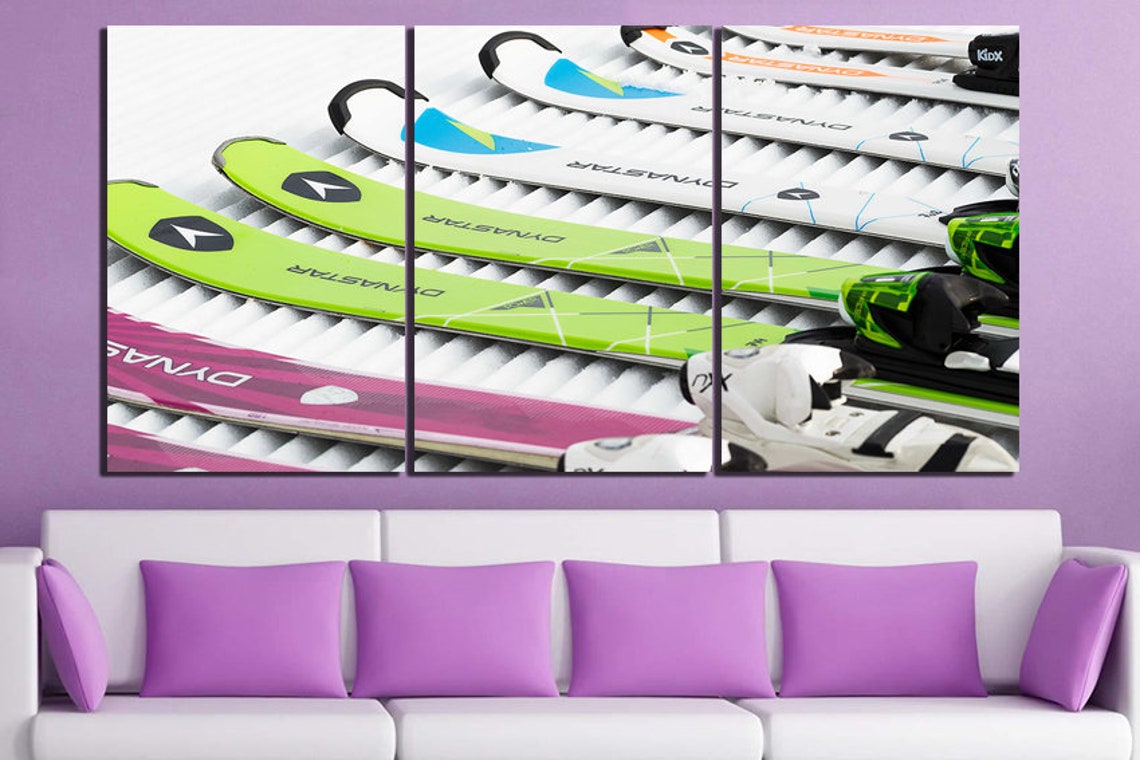 Skiing canvas art Skiing wall decor Ski art Sport decor Skiing Etsy