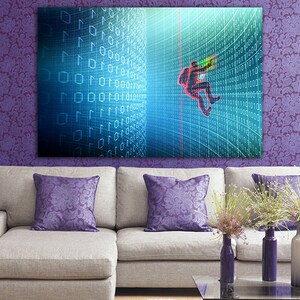 Hacking Internet Art Print on Canvas Matrix Code Matrix Print - Etsy