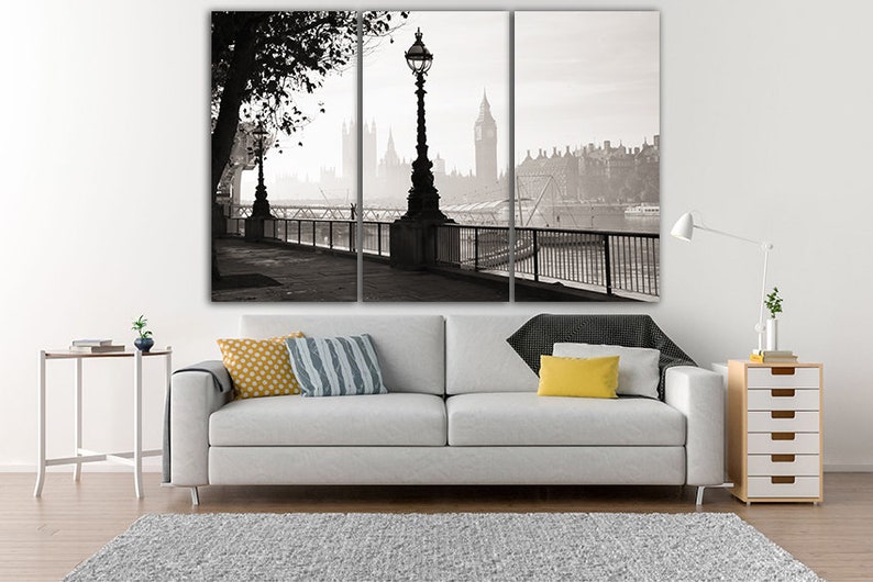 London print Large canvas art City wall art London décor | Etsy