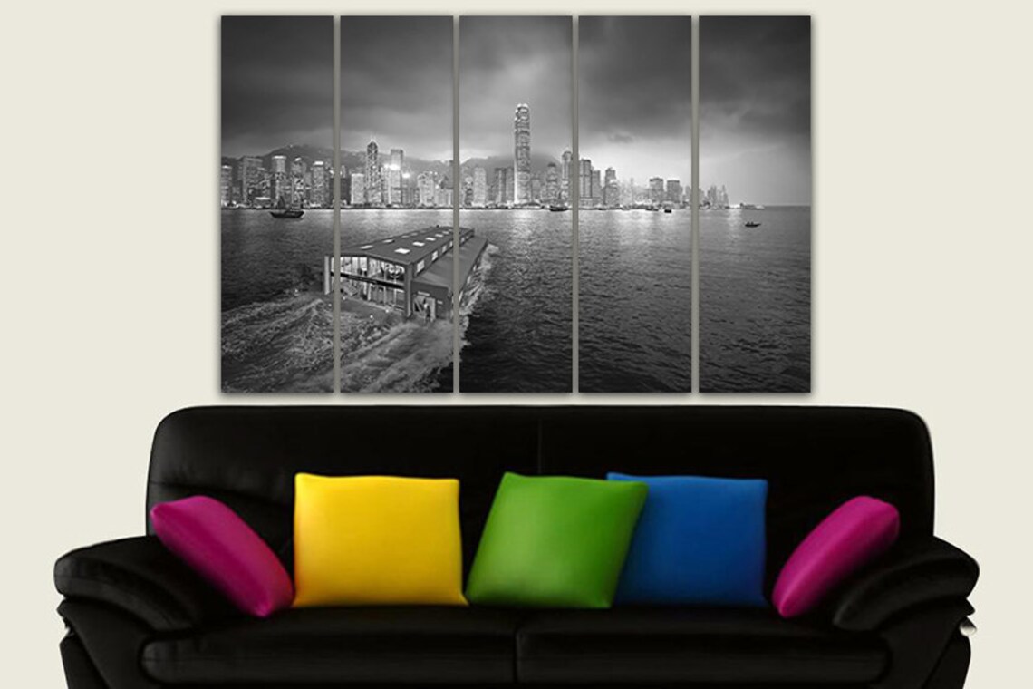 Hong Kong Canvas Hong Kong Decor Hong Kong Print City Wall Art Etsy