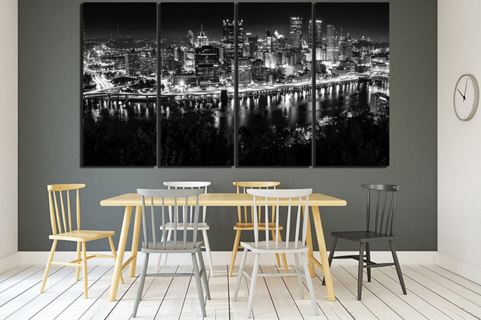 Pittsburgh canvas Pittsburgh print City wall art Pittsburgh Etsy
