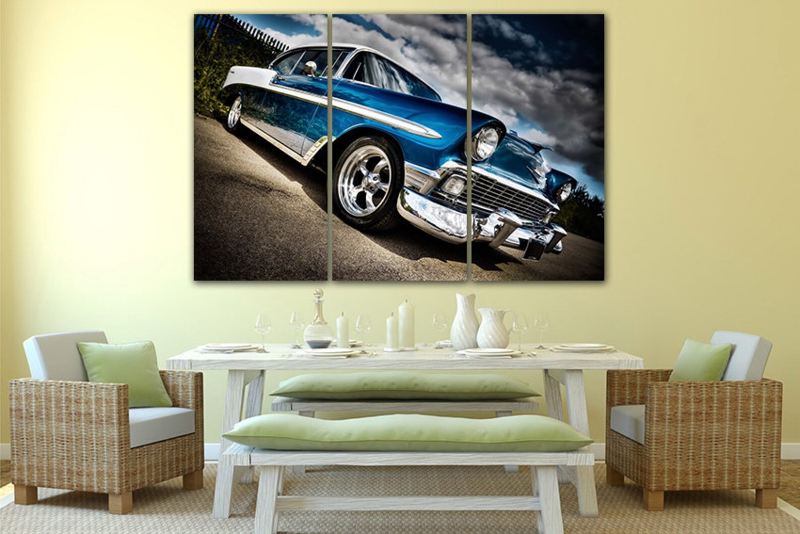 Wall Art Canvas Old Car Vintage Car Old Car Canvas Car Decor Etsy