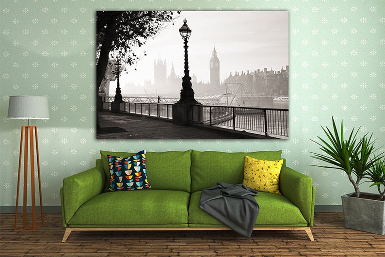 London print Large canvas art City wall art London décor | Etsy